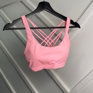 Pink Cross Back Sports Bra